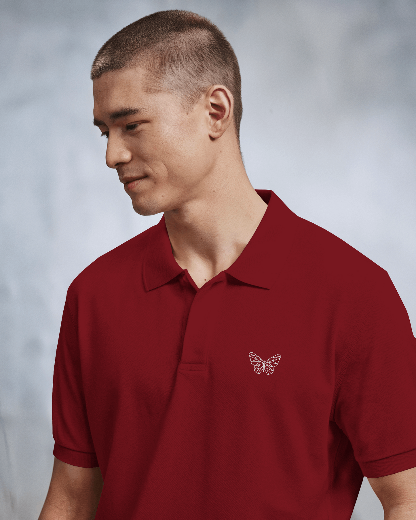 Men's Polo - White Butterfly