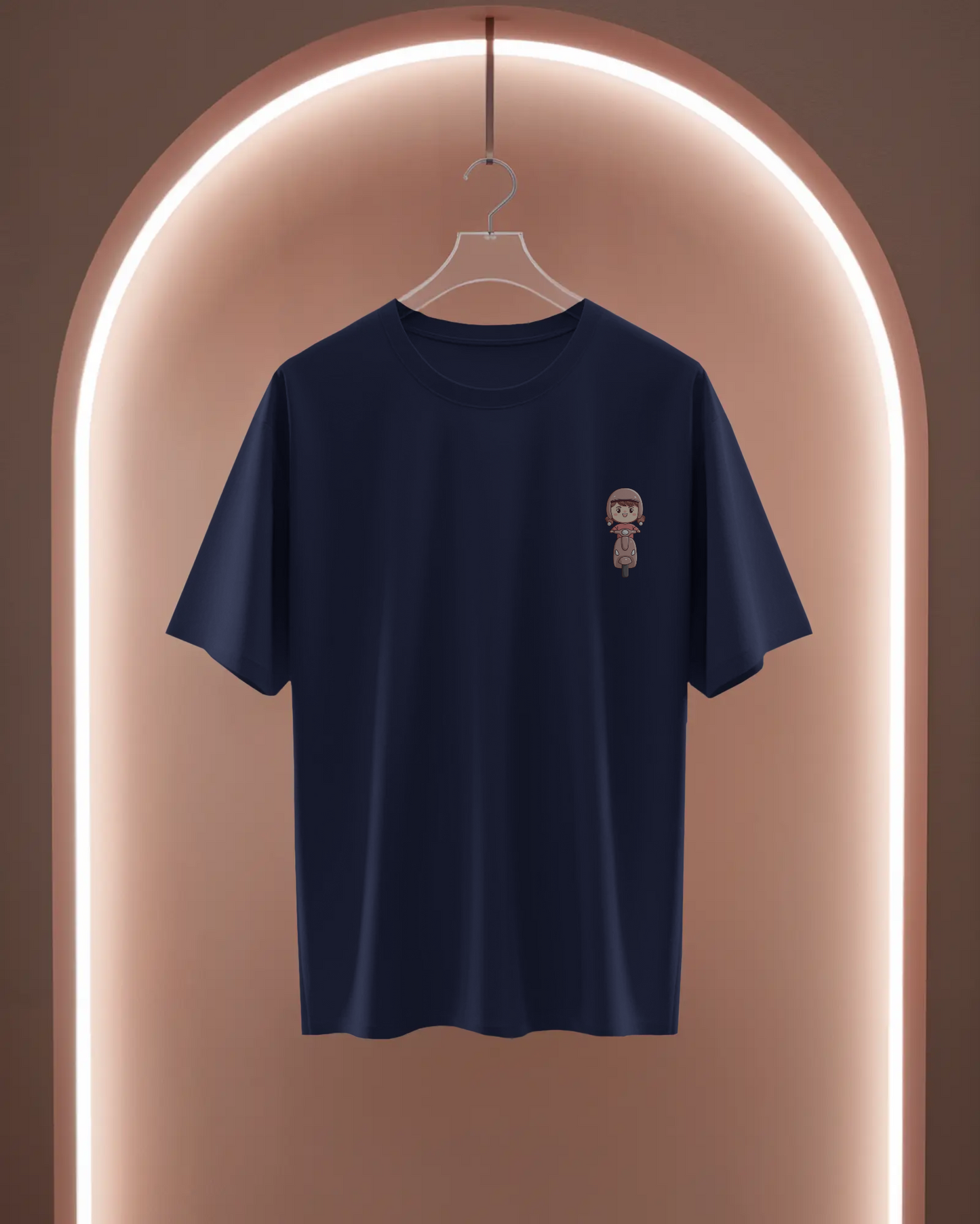 Women Basic T-Shirt - Girl on Scooty