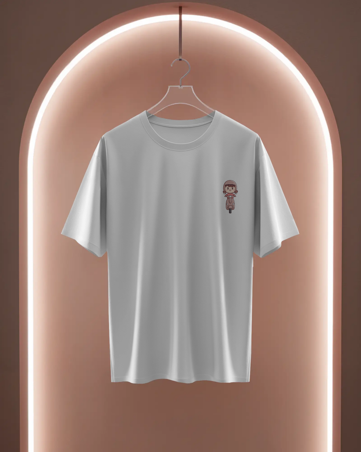 Women Basic T-Shirt - Girl on Scooty