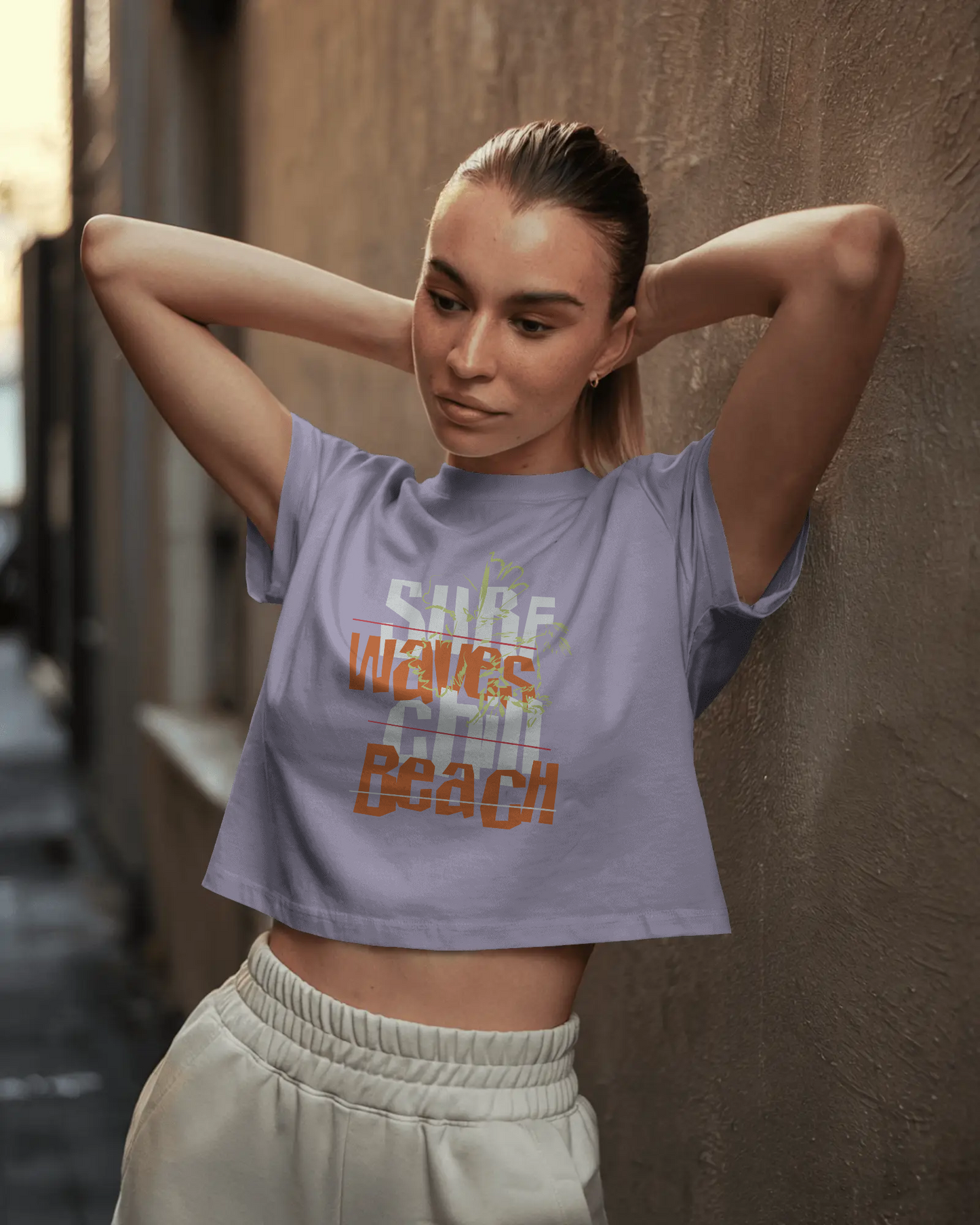 Crop Top - Surf Waves Chill Vibes