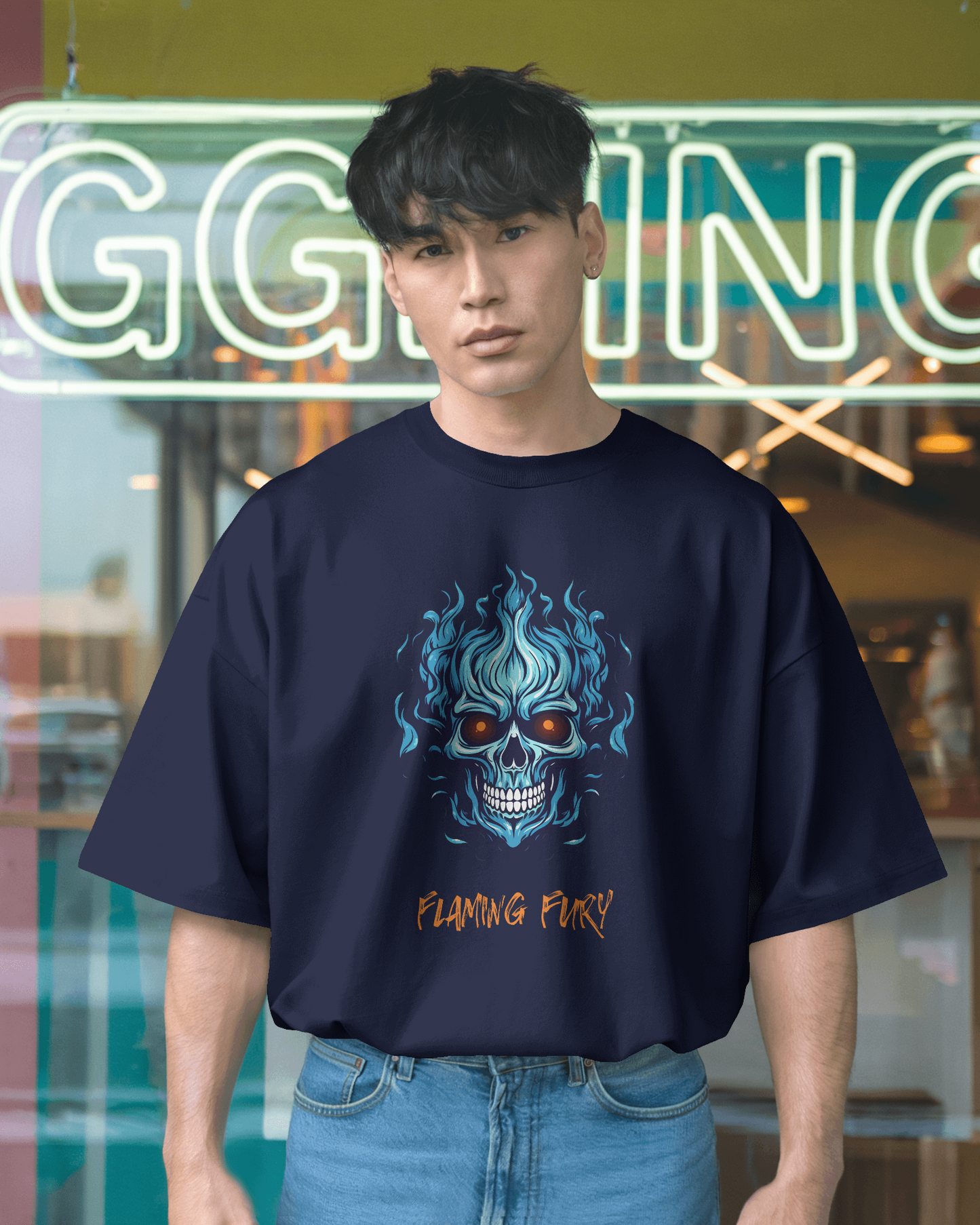 Unisex Oversized Standard T-Shirt - Flaming Fury