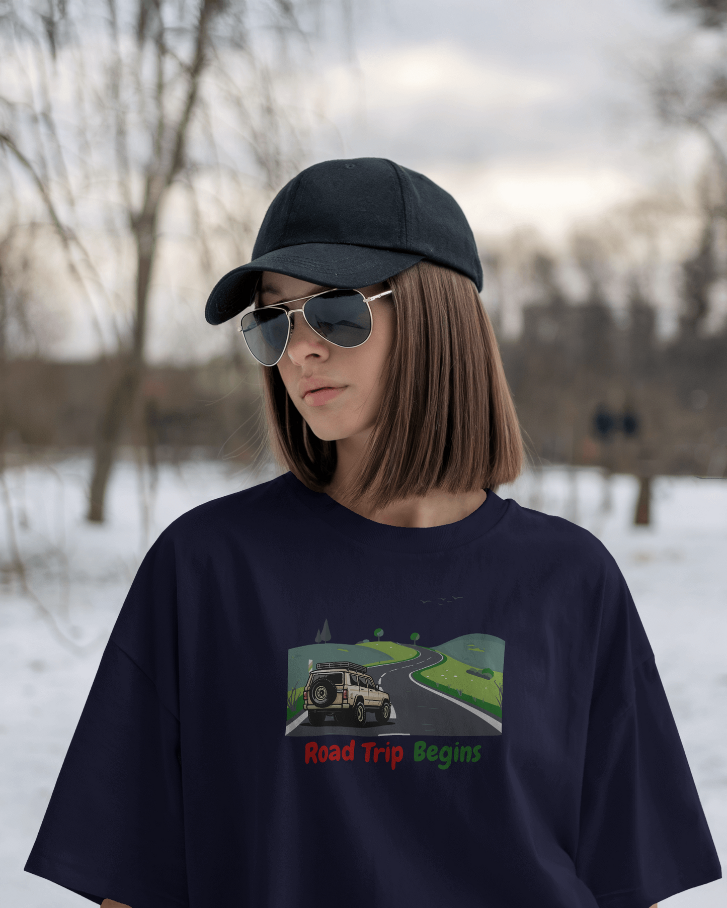 Unisex Oversized Classic T-Shirt - Road Trip Begins