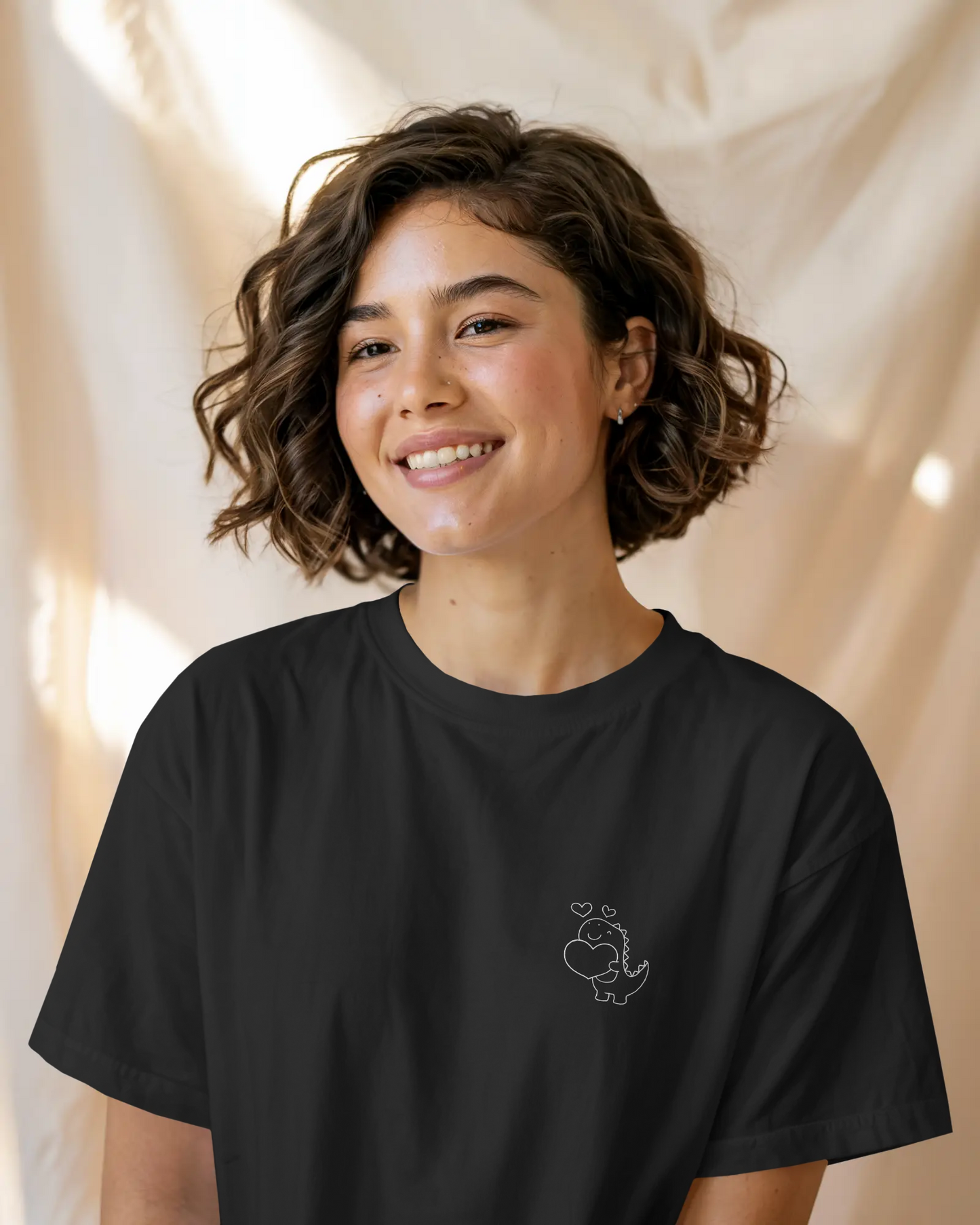 Women Basic T-Shirt - Cute Dinosaur