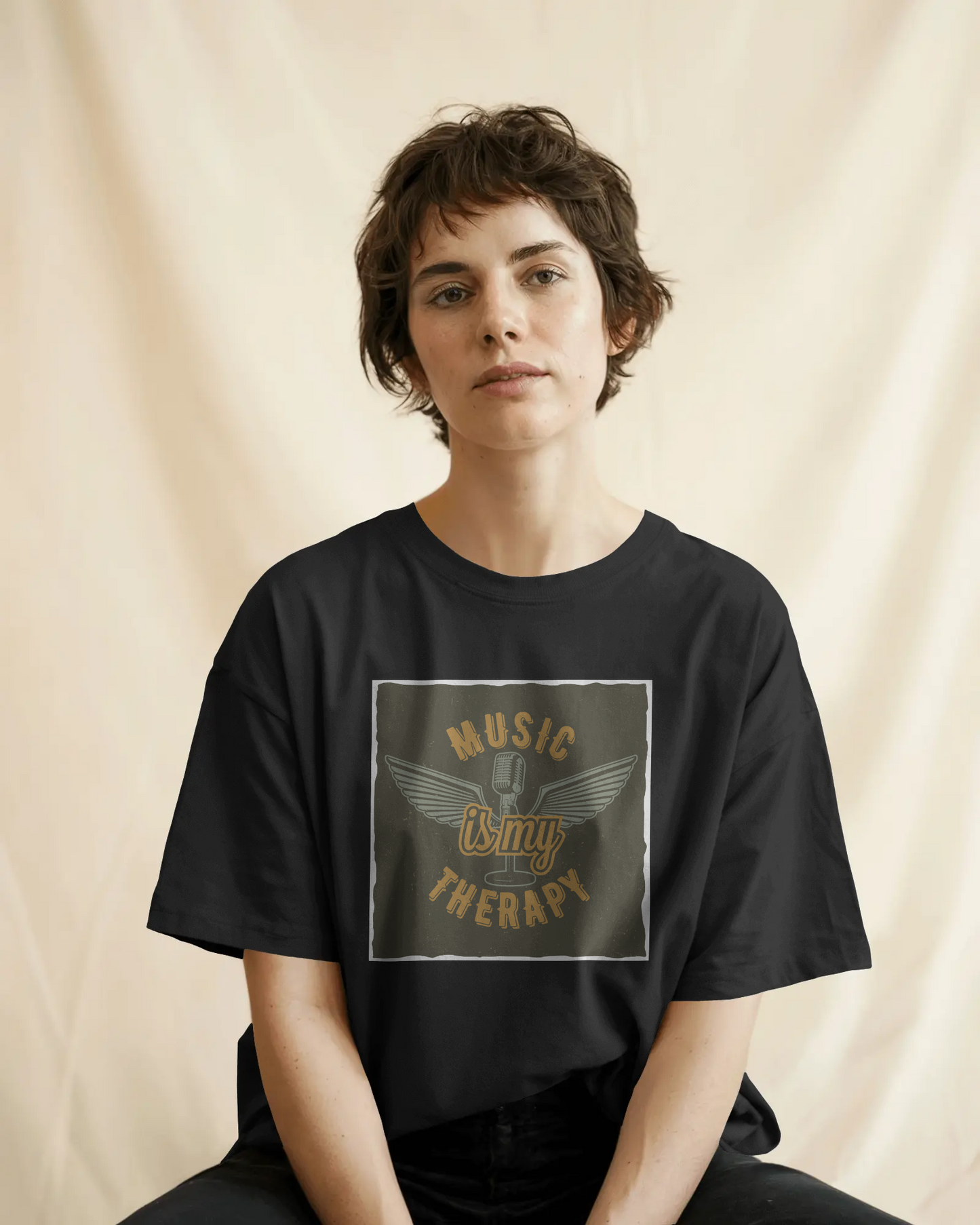 Unisex Oversized Standard T-Shirt - Music is my Therapy