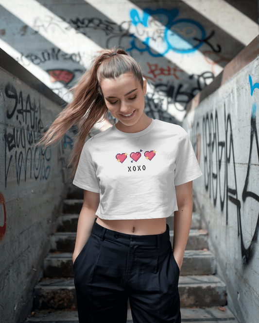 White Crop Top - XOXO