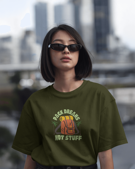 Unisex Oversized Classic T-Shirt - Pack Dreams Not Stuff