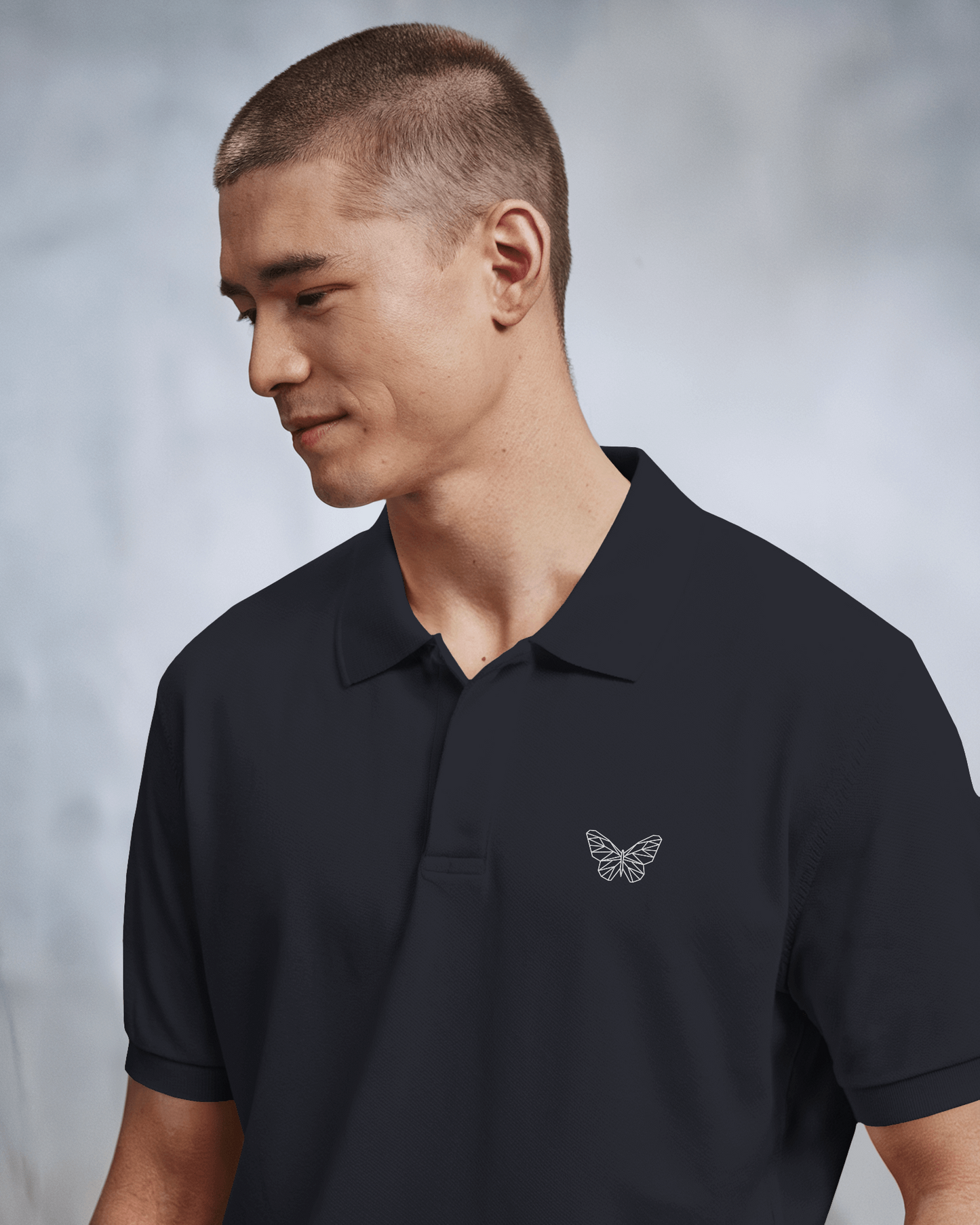 Men's Polo - White Butterfly