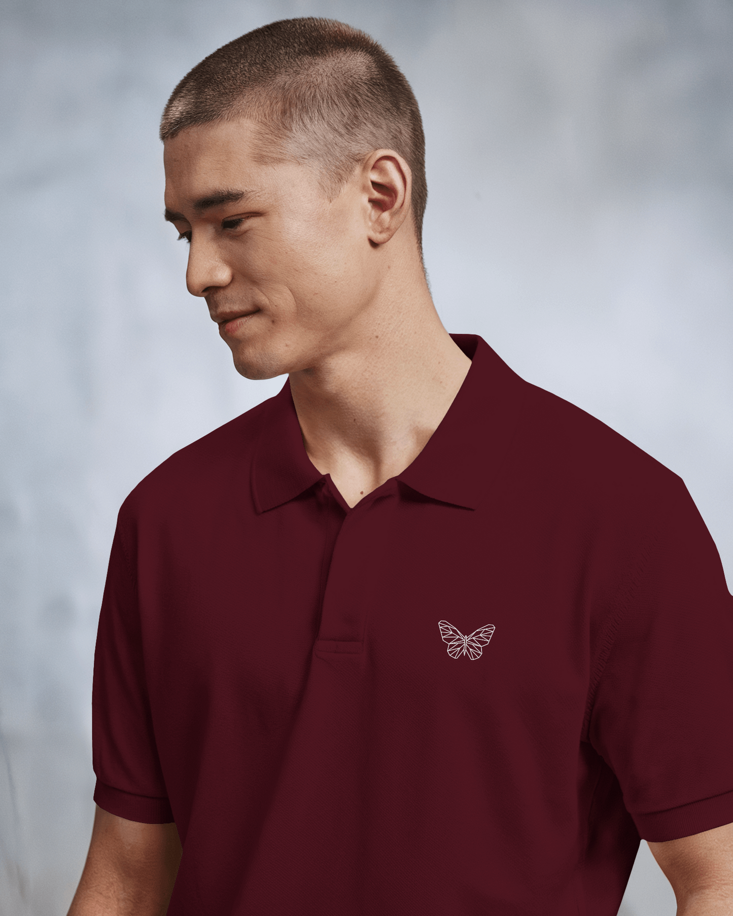 Men's Polo - White Butterfly