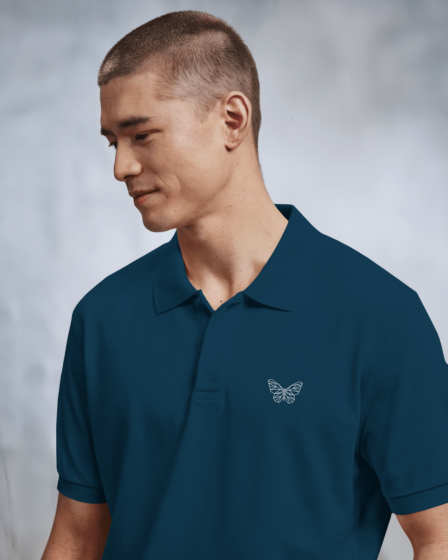 Men's Polo - White Butterfly