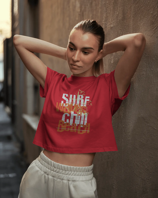 Crop Top - Surf Waves Chill Vibes