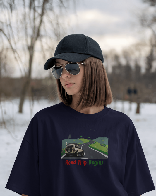 Unisex Oversized Classic T-Shirt - Road Trip Begins