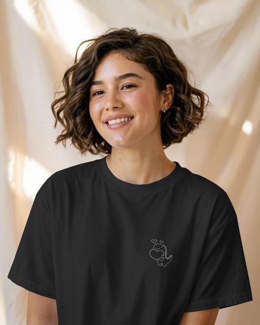 Women Basic T-Shirt - Cute Dinosaur
