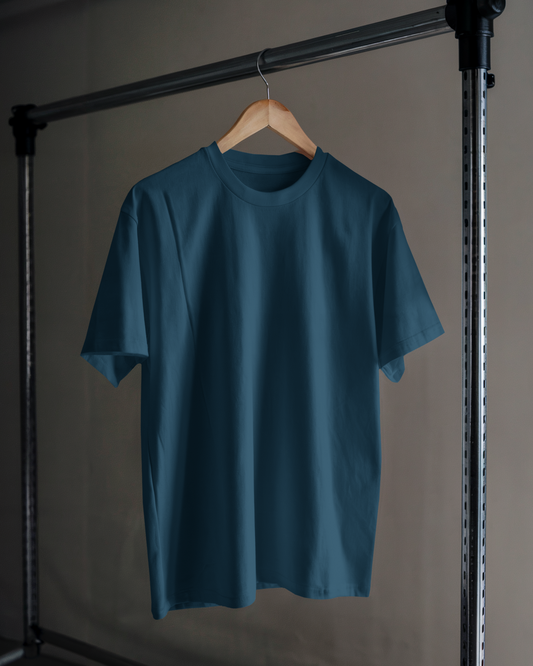 Men Classic Crew T-Shirt Petrol Blue