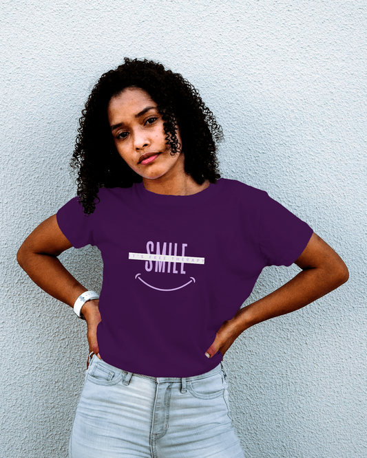 Women Basic T-Shirt - Smile